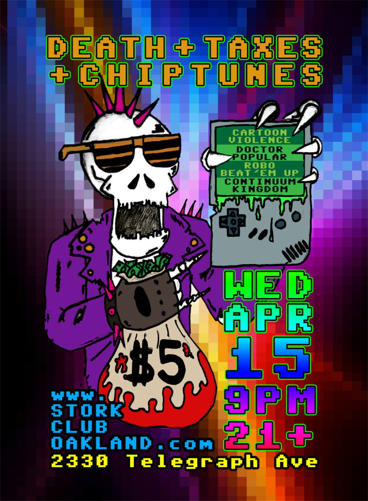 Save $5 from your tax refund to come see live rock punk and pop chiptune music!